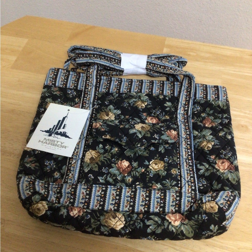 Misty Harbor Bag in Black Floral Print